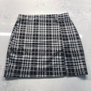 Better Be Black and White Plaid Mini Skirt